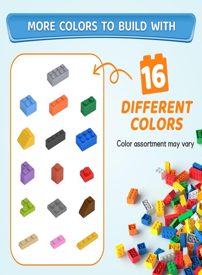 cumeysnon 1900 Pieces Building Bricks, Building Bulks Blocks with 2 Packs 24x24 Studs Sticky Plates,400PCS Flowers and Tree/Grassland, Creative Toy Blocks Compatible with All Major Brands 14 Shape/18 Color New - Image 4