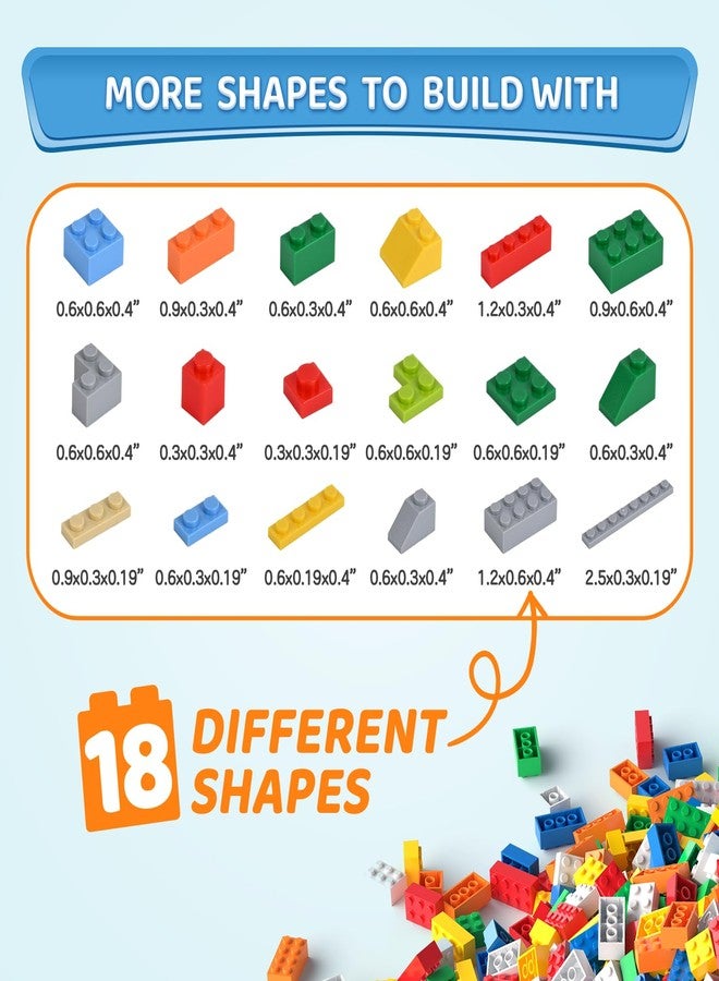 cumeysnon 1900 Pieces Building Bricks, Building Bulks Blocks with 2 Packs 24x24 Studs Sticky Plates,400PCS Flowers and Tree/Grassland, Creative Toy Blocks Compatible with All Major Brands 14 Shape/18 Color New - Image 5
