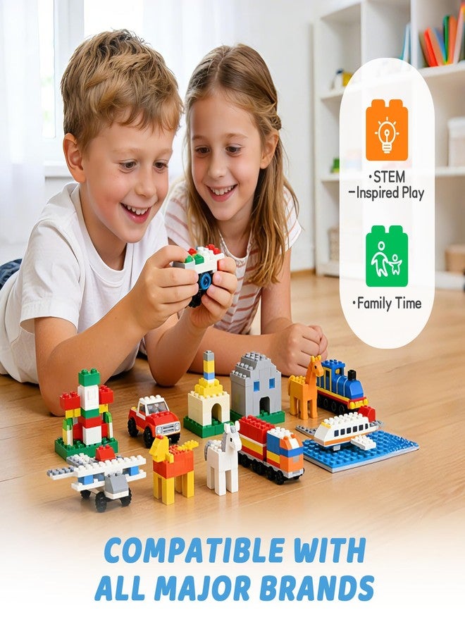 cumeysnon 1900 Pieces Building Bricks, Building Bulks Blocks with 2 Packs 24x24 Studs Sticky Plates,400PCS Flowers and Tree/Grassland, Creative Toy Blocks Compatible with All Major Brands 14 Shape/18 Color New - Image 3