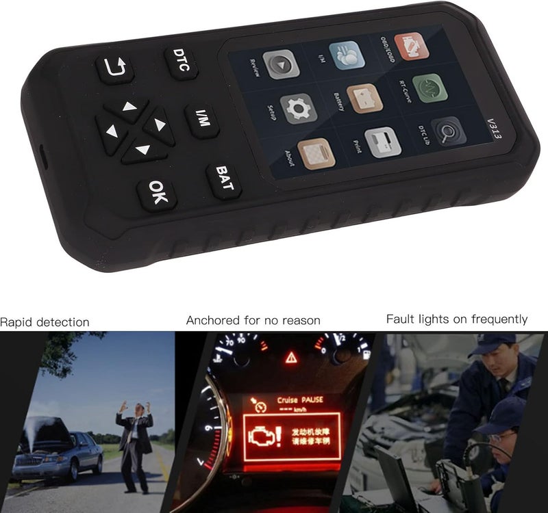 OBD2 Scanner Battery Tester, Car Diagnostic Scan Tool, 3.97 inch HD Code Reader with Real Time Voltage and CCA Detection for 12V Lead Batteries, Supports 9 Protocols - Image 4