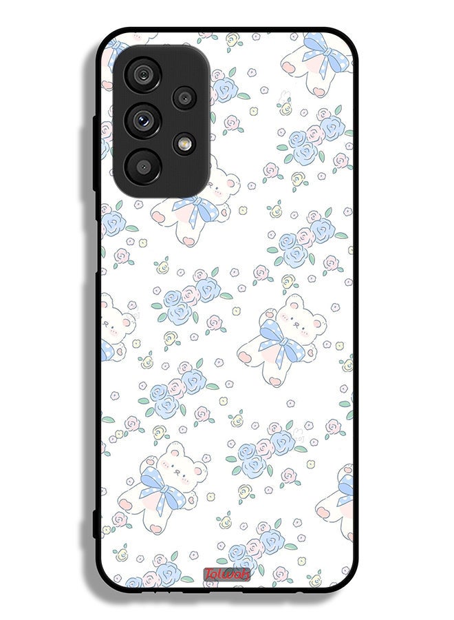 Tolwak Samsung Galaxy A23 5G Protective Case Cover Cute Teddy Bear And Flowers Icon - Image 1