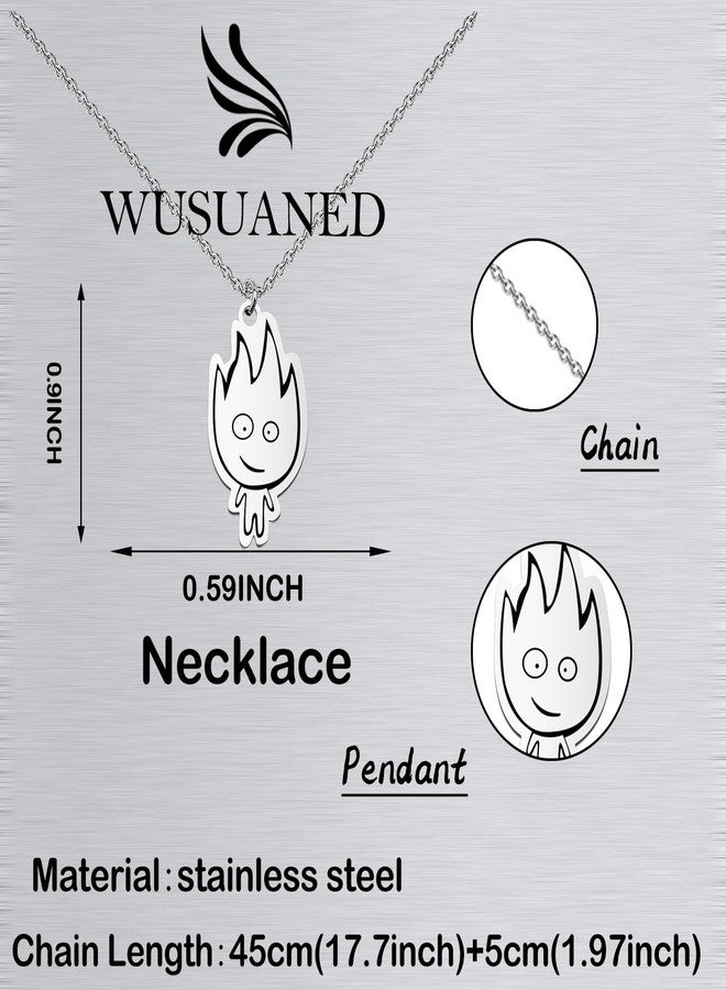 WUSUANED Funny Fire Water Character Necklace Game Inspired Set Jewelry Gamer Cosplay Gift Game Fan Gift For Gaming Lovers (Funny Fire Water Necklace) - Image 2