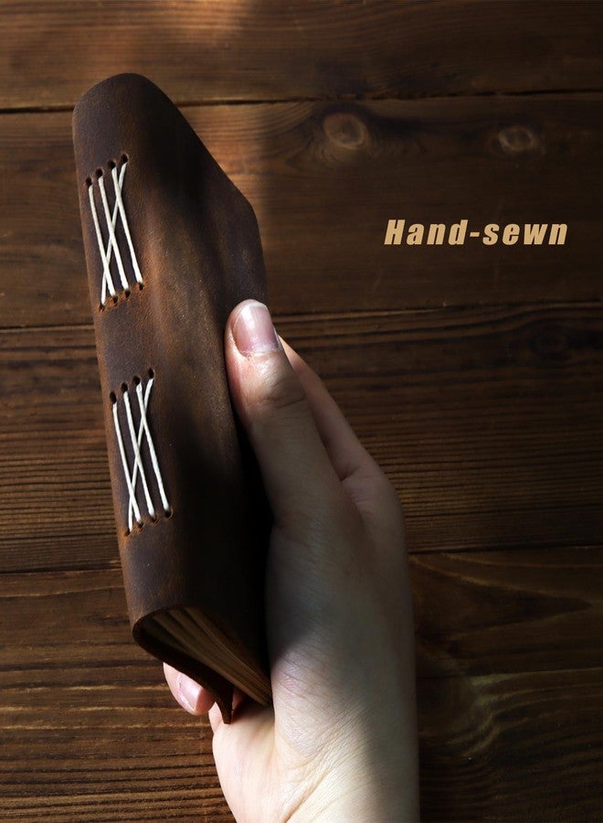 Fishknow Pocket Notebook with Pen,Genuine Leather Journal Mini Notebook Small Unlined Notepad for Women Men(Dark Brown) - Image 5