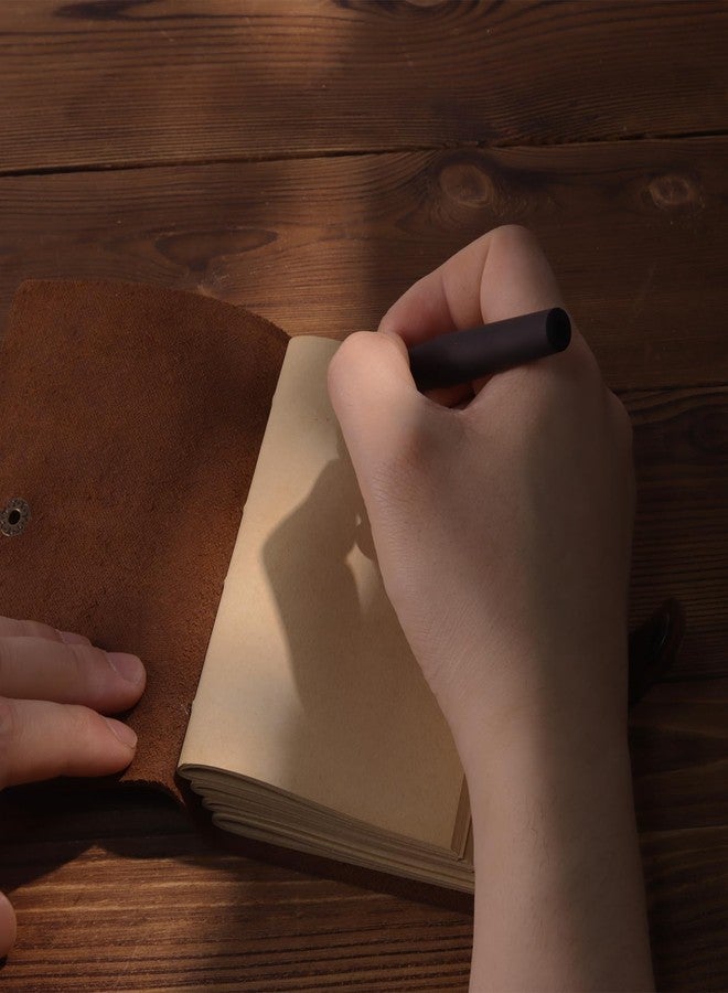 Fishknow Pocket Notebook with Pen,Genuine Leather Journal Mini Notebook Small Unlined Notepad for Women Men(Dark Brown) - Image 4