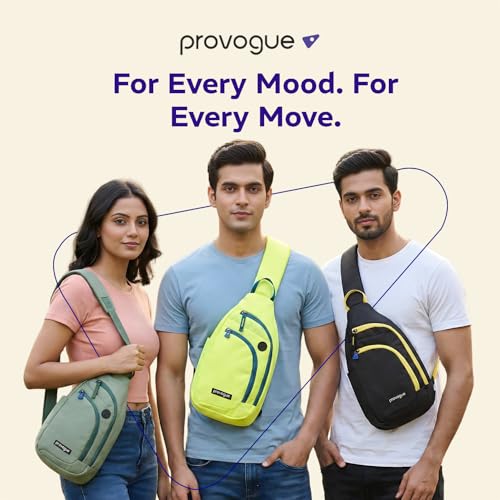 Provogue Bolt Crossbody Bag for Men and Women, Sling Bag, Small Backpack, Multi-pocket Bag for Travel, Chest Bag with 8" Tab Pocket, One Side Shoulder Bag, Sage Green - Image 2