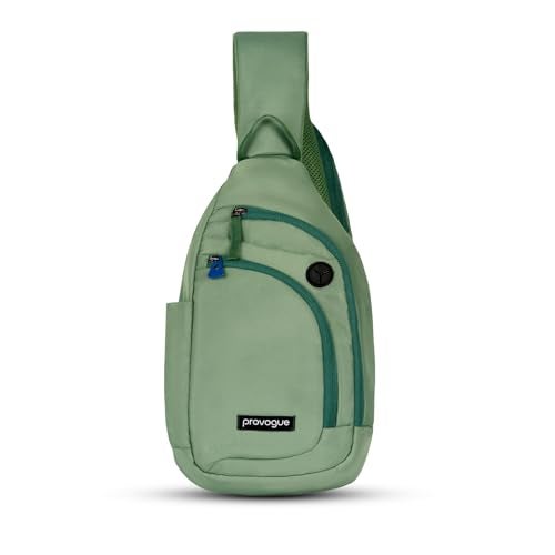 Provogue Bolt Crossbody Bag for Men and Women, Sling Bag, Small Backpack, Multi-pocket Bag for Travel, Chest Bag with 8" Tab Pocket, One Side Shoulder Bag, Sage Green - Image 1