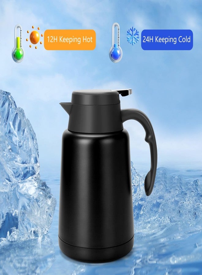 GearRoot 51oz Thermal Coffee Carafe Coffee Pot, Stainless Steel Coffee Carafes for Keeping Hot Drinks, Double Walled Thermal Pot Insulated Pitcher for Coffee, Hot Water, Tea, Hot Beverage (Black) - Image 4