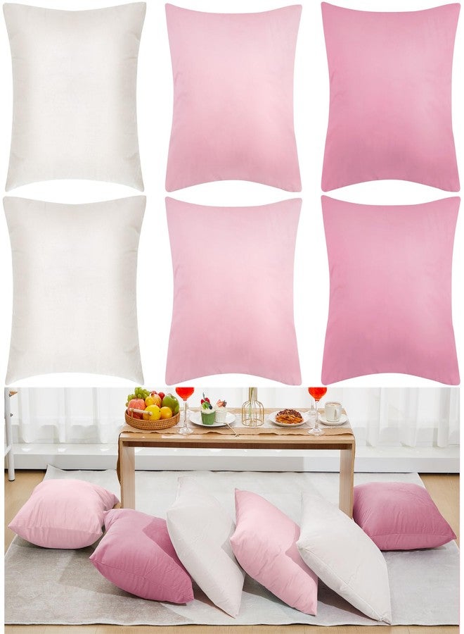 Berlune 6 Pcs Velvet Throw Pillow Covers 18" x 18" Decorative Cushion Cases Soft Pillowcase for Picnic Coquette Party Accessories Bedroom Living Room Decor, No Inserts (Pink Series) - Image 1