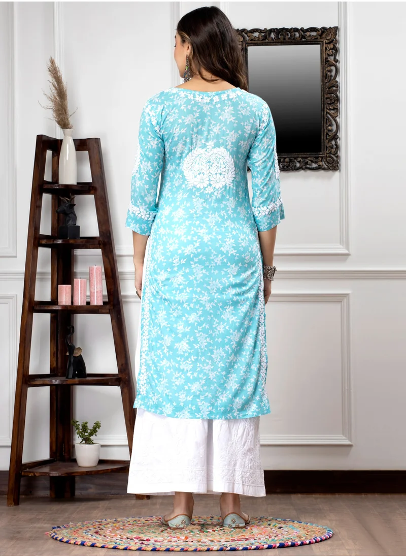 Alaya Hand Embroidered Chikankari Mulmul Cotton Kurta-AL3648