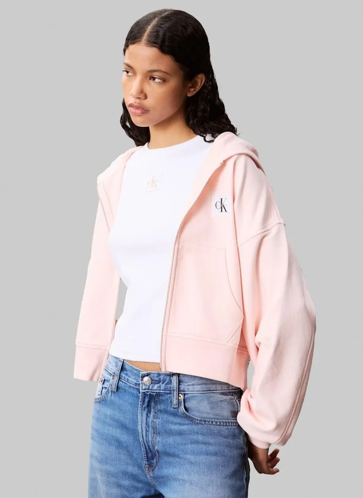 Calvin Klein Jeans Logo Zip Through Hoodie