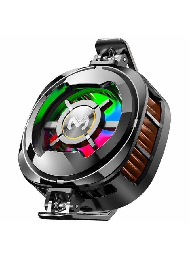 Memo Magnetic Mobile Cooling Fan Instant Cooling, Silent and Powerful Design, Compatible with Various Devices - CX06 Black - Image 2