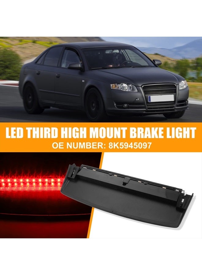 X AUTOHAUX Tail High Mount Brake Stop Light 8K5945097 Third Brake Light Rear Cab Roof Center Brake Stop Light for Audi A4 S4 ABS Black Housing  - Image 2