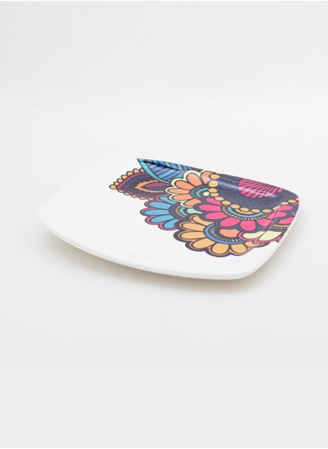 Bright Designs - Melamine Small Plate 
Set of 6 (L 18cm W 18cm) Paisley - Image 1