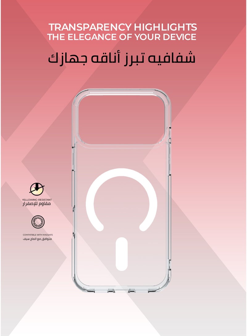 زوندا بكج حماية النخبة 3 في 1 لايفون 17 بروماكس  – كفر شفاف ماج سيف مقاوم للإصفرار، حماية شاشة خصوصية مقاومة للكسر، غطاء كاميرا عالي الوضوح. - Image 3