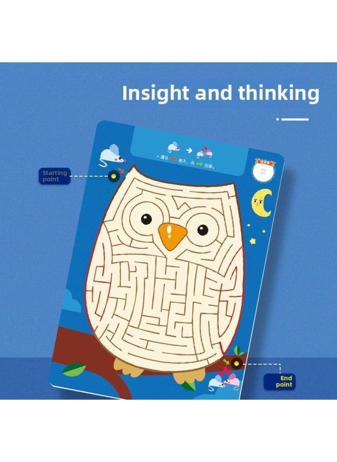 Saalin Salin Age Advanced Thinking Maze Training Card Can Repeatedly Erase Children's Concentration Educational Toys-Color:[advanced Combination For 4-8 Years Old] Advanced + Challenges