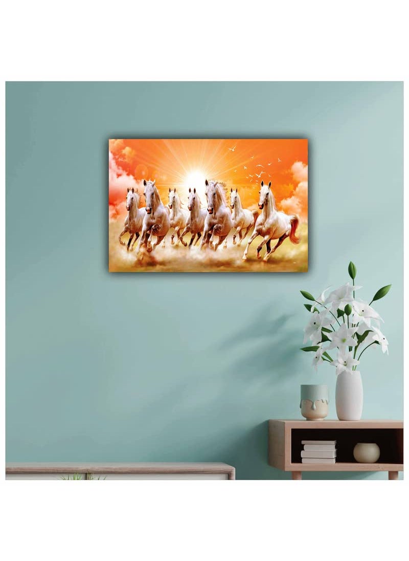 SAF SAF 7 Running Horses Vastu UV Textured Wall Painting for Home Decoration , Office , Gym , College Wall decoration Painting 12 Inch x 18 Inch MDF1439  - Image 2