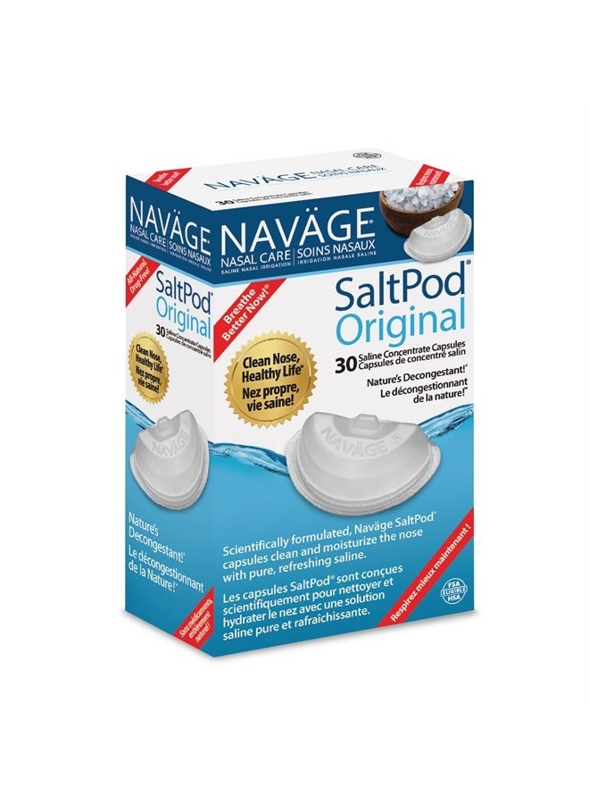 Navage SaltPod 30 Pack (30 Original Sea Salt SaltPods) Salt Pod Refills Only - Exclusively Designed for The Nasal Irrigation System - Sinus Rinse for Fast and Soothing Relief - Image 1