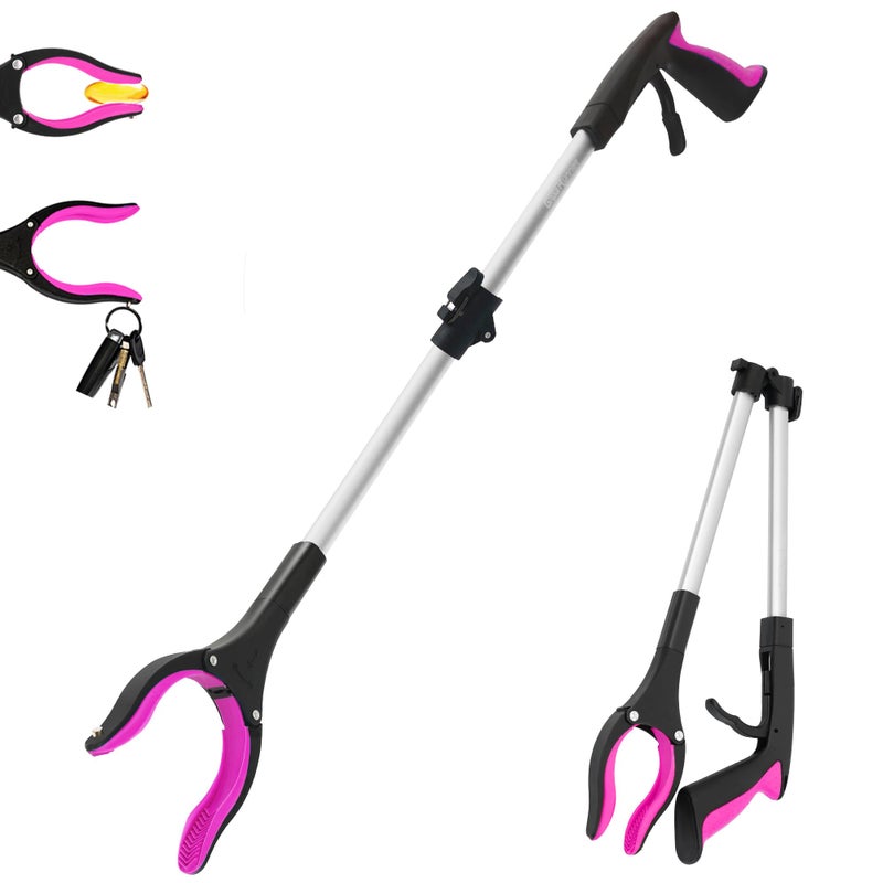 GrabRunner 32 inch GrabRunner Heavy Dutyup to 10 lbs Reacher Grabber Tool with Strong Magnetic New Pink 1 Pack - Image 3