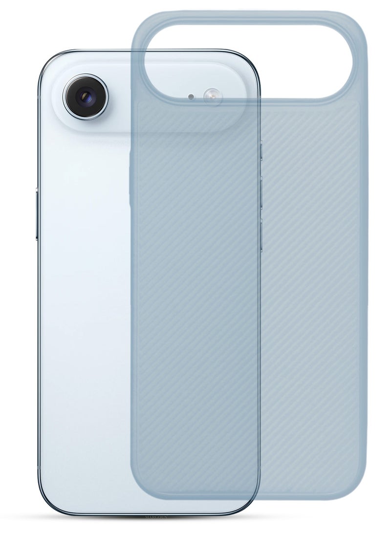 2 Packs Case Cover for iPhone 17 Air - Sturdy Durable Ultra-Thin Case - Air Skin Line Design Transparent Back Cover - Drop Protection Cover with 3D Screen Protector - Light Blue - Image 2