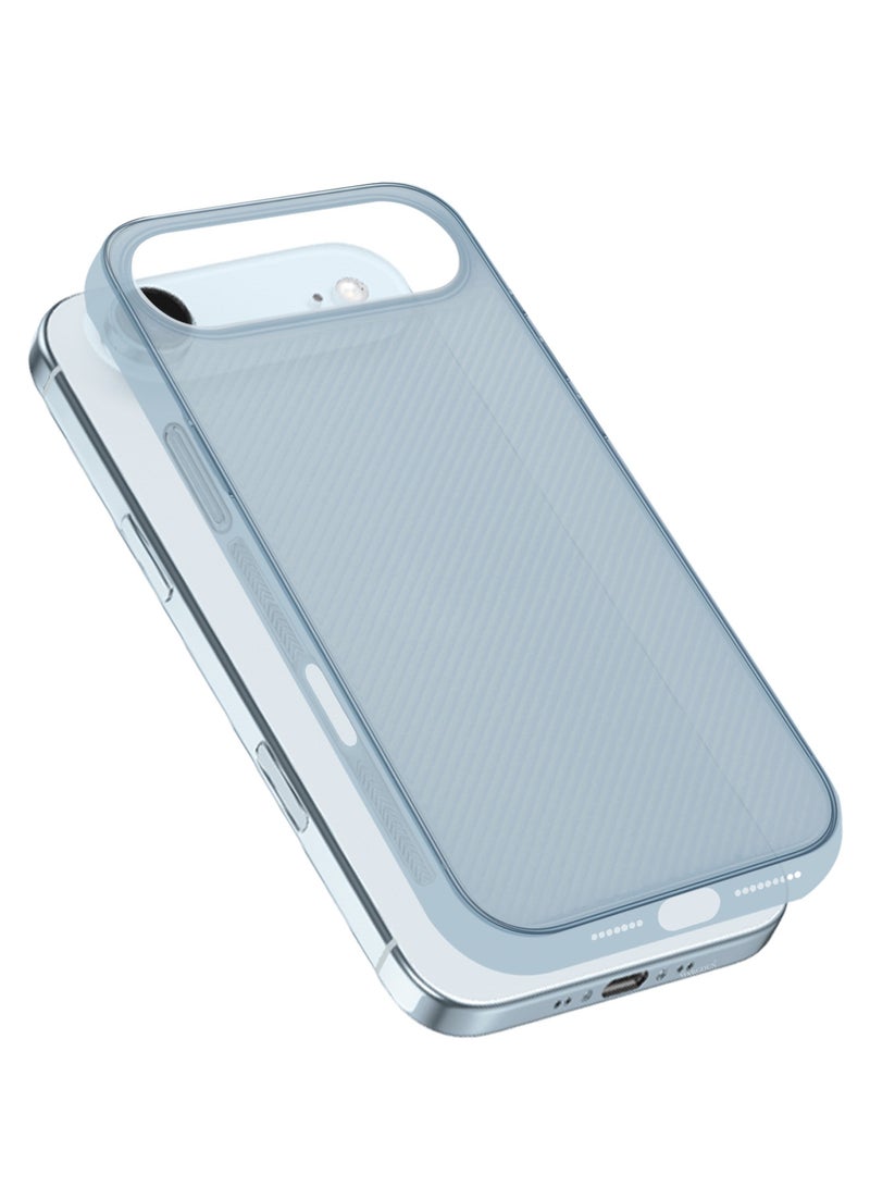 2 Packs Case Cover for iPhone 17 Air - Sturdy Durable Ultra-Thin Case - Air Skin Line Design Transparent Back Cover - Drop Protection Cover with 3D Screen Protector - Light Blue - Image 5