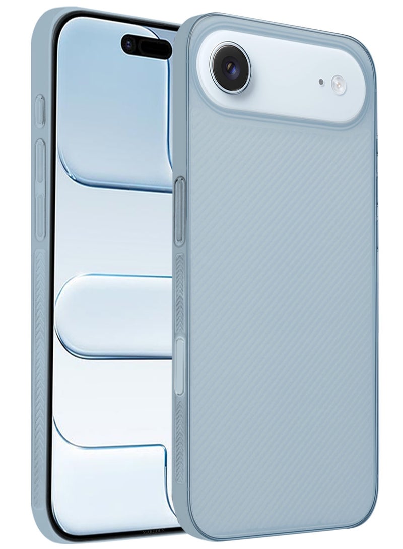 2 Packs Case Cover for iPhone 17 Air - Sturdy Durable Ultra-Thin Case - Air Skin Line Design Transparent Back Cover - Drop Protection Cover with 3D Screen Protector - Light Blue - Image 4