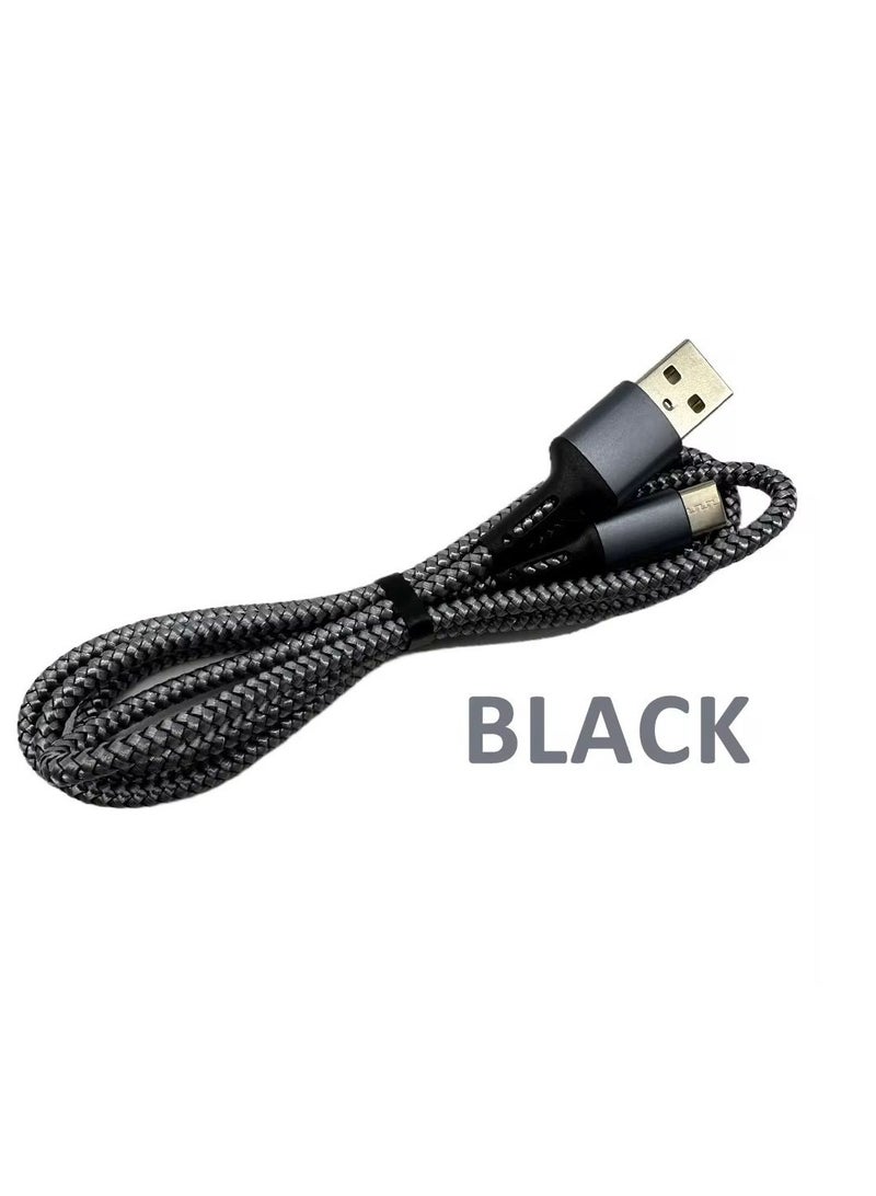 PowerMax Powermax USB-C to USB-A Data Cable, Premium Braided, 1200mm, Black – Compatible with Samsung Galaxy, Laptops, Nintendo Switch, Huawei MateBook X Pro, iPad Mini 6, and more. - Image 4