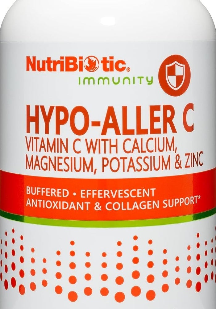 NutriBiotic Hypo Aller C Effervescent Powder - Vitamin C with Calcium, Magnesium, Potassium & Zinc - 16 oz - Image 1