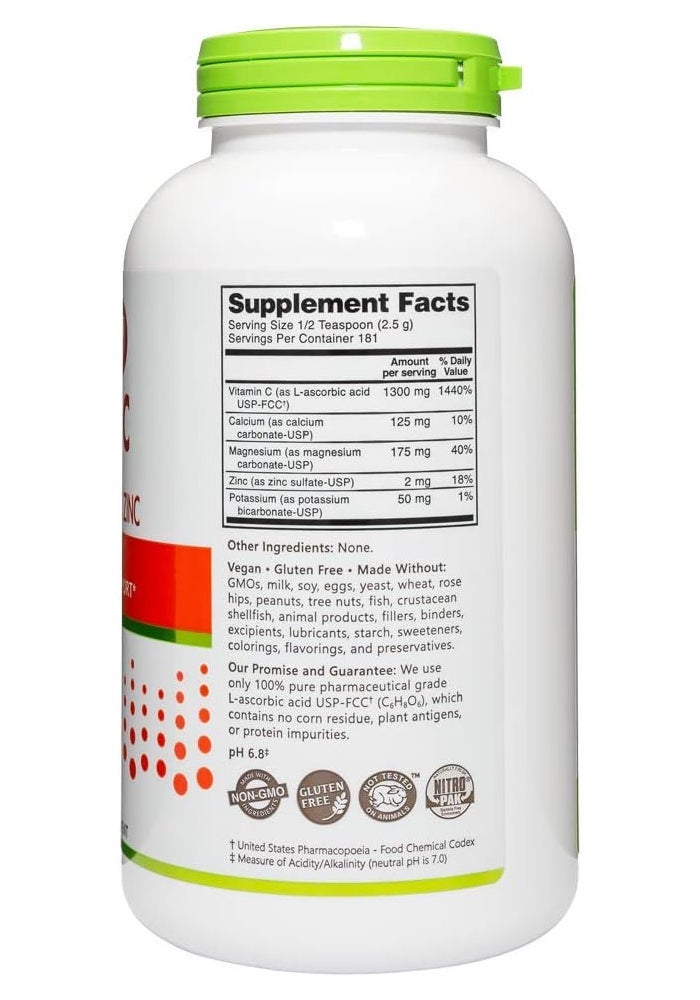 NutriBiotic Hypo Aller C Effervescent Powder - Vitamin C with Calcium, Magnesium, Potassium & Zinc - 16 oz - Image 3