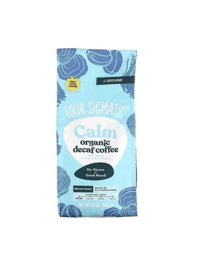 Four Sigmatic - Calm Organic Coffee with Reishi And Chaga  Mushrooms Ground Medium Roast Decaf  12 oz 340 g - Image 1