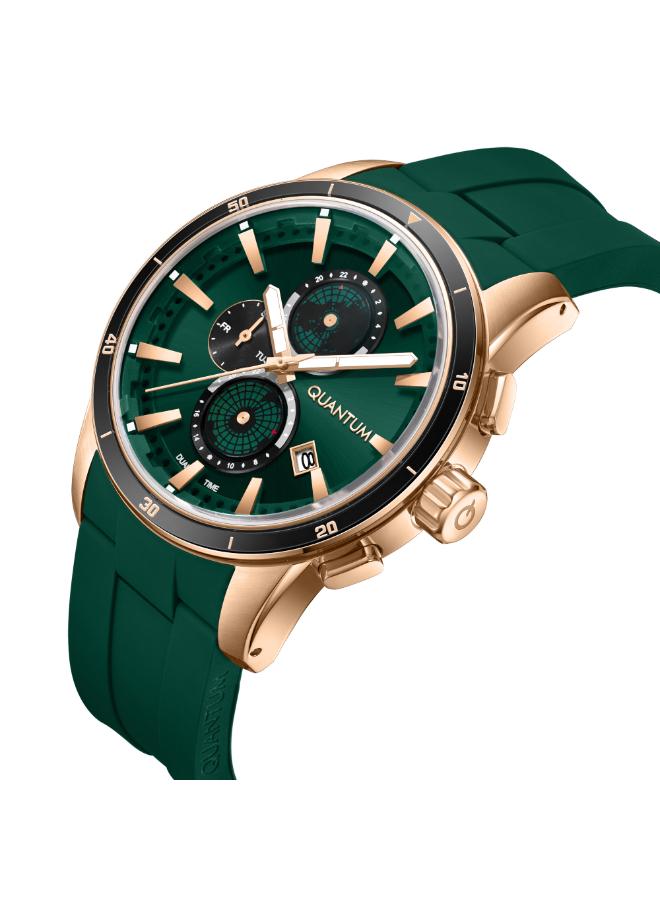 Quantum Men's Silicone Multifunction Watch ADG991.475 - 47 mm - Image 2