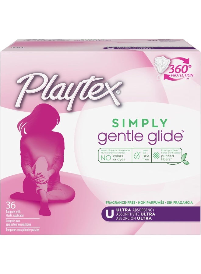 Playtex Simply Gentle Glide Tampons Ultra Absorbency FragranceFree 36ct - Image 1