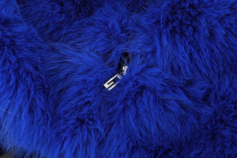 loveimgs Women Fluffy Faux Fur Coat Cropped Jacket Puffer Jacket Zip Up Winter Warm Fuzzy Teddy Jacket (X-Large,Royal blue) - Image 4