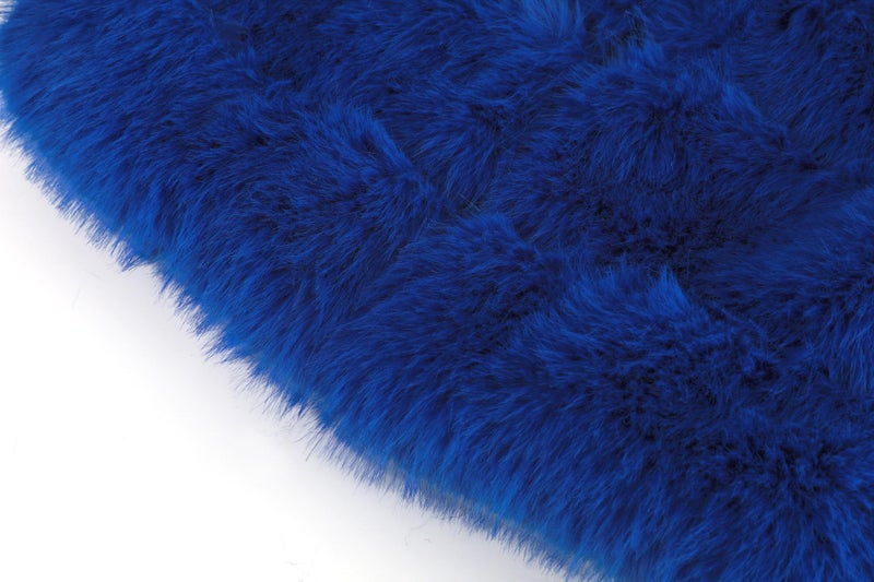 loveimgs Women Fluffy Faux Fur Coat Cropped Jacket Puffer Jacket Zip Up Winter Warm Fuzzy Teddy Jacket (X-Large,Royal blue) - Image 5
