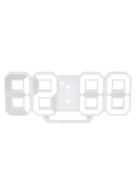 Alarm Clocks Multifunctional LED Digital Wall Clock 12H/24H Time Display With Alarm White 22x9.3x4.5cm