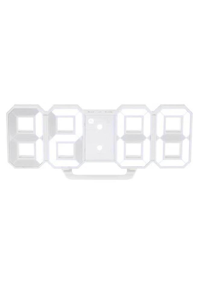 VOGMAX Alarm Clocks Multifunctional LED Digital Wall Clock 12H/24H Time Display With Alarm White 22x9.3x4.5cm - Image 1