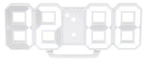 Alarm Clocks Multifunctional LED Digital Wall Clock 12H/24H Time Display With Alarm White 22x9.3x4.5cm