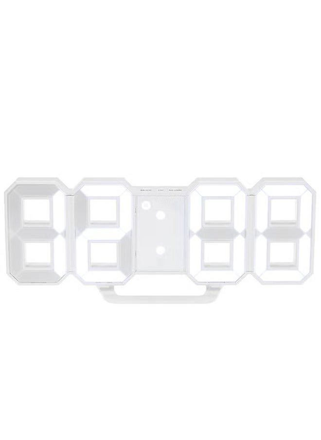 VOGMAX - Multifunctional LED Digital Wall Clock 12H/24H Time Display With Alarm White 22x9.3x4.5cm - Image 1