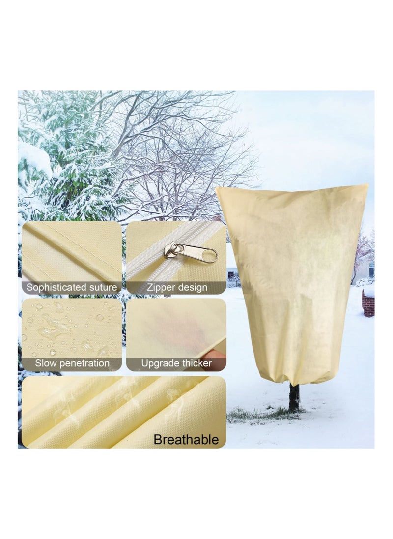 Generic Plant Cover, Thicker Winter Oversize Plant Freeze Protection Drawstring Bags Frost Protection, Garden Shrub Jacket with Zipper for Fruit Trees, Easy Adjustment for Cold Weather(80 x 120 cm, 3 Pack)  - Image 4