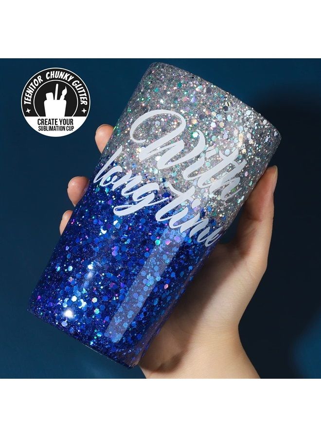 Teenitor Festival Chunky and Fine Glitter Mix, Teenitor 32 Colors Chunky Sequins & Fine Glitter Powder Mix, Iridescent Glitter Flakes, Cosmetic Face Body Eye Hair Nail Art Resin Tumbler Glitter Loose Glitter - Image 4