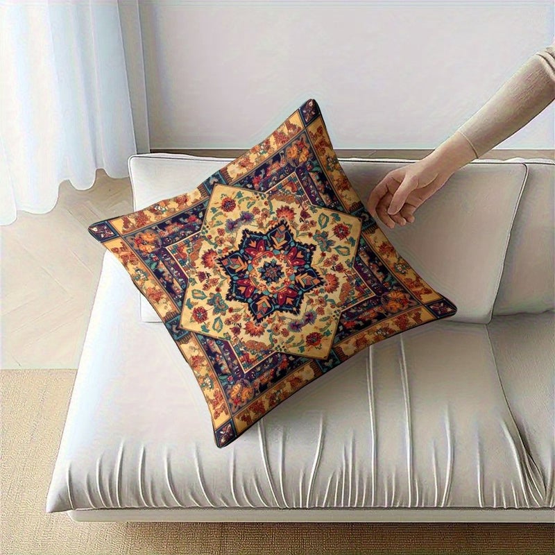 4pcs Vintage Bohemian Throw Pillow Covers 40x40cm Farmhouse Decor for Sofa Patio - Image 5
