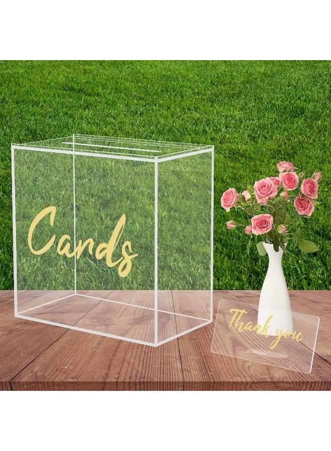TPGP Acrylic Wedding Card Box with Card Sign, Clear Card Box for Wedding Reception, Wedding Envelope Box Money Gift Card Box Holder for Party Graduation Wishing Well Birthday Baby Shower - Image 1