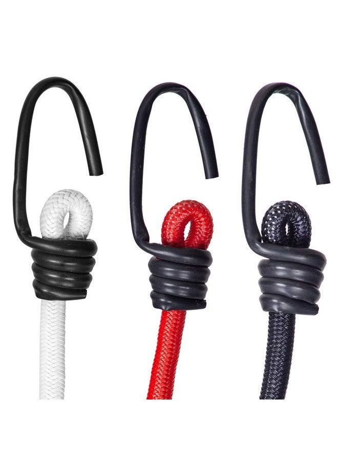 AQBAH High Strength Elastic Bungee/Shock Cord Luggage Tying Rope with Hooks 4ft (Color May Vary) -Set of 6 - Image 3