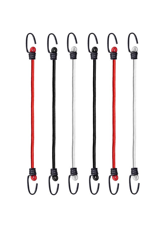 AQBAH High Strength Elastic Bungee/Shock Cord Luggage Tying Rope with Hooks 4ft (Color May Vary) -Set of 6 - Image 2