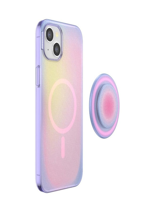 PopSockets iPhone 15 Plus Case with Round Phone Grip Compatible with MagSafe, Phone Case for iPhone 15 Plus, Wireless Charging Compatible - Aura - Image 4
