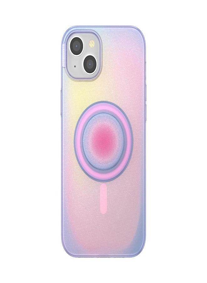 PopSockets iPhone 15 Plus Case with Round Phone Grip Compatible with MagSafe, Phone Case for iPhone 15 Plus, Wireless Charging Compatible - Aura - Image 2