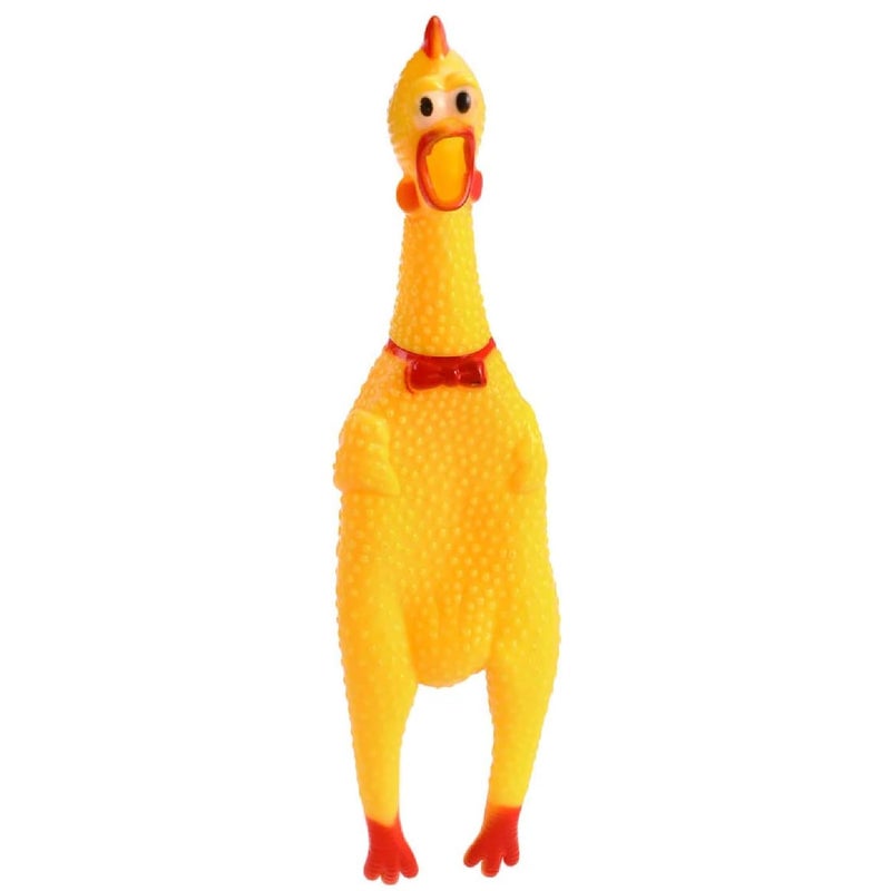 30cm Hilarious Rubber Screaming Chicken Toy – Loud Squawking, Shrilling Yelling Sound – Fun Gag Gift, Stress Reliever & Prank Toy for Kids - Image 1
