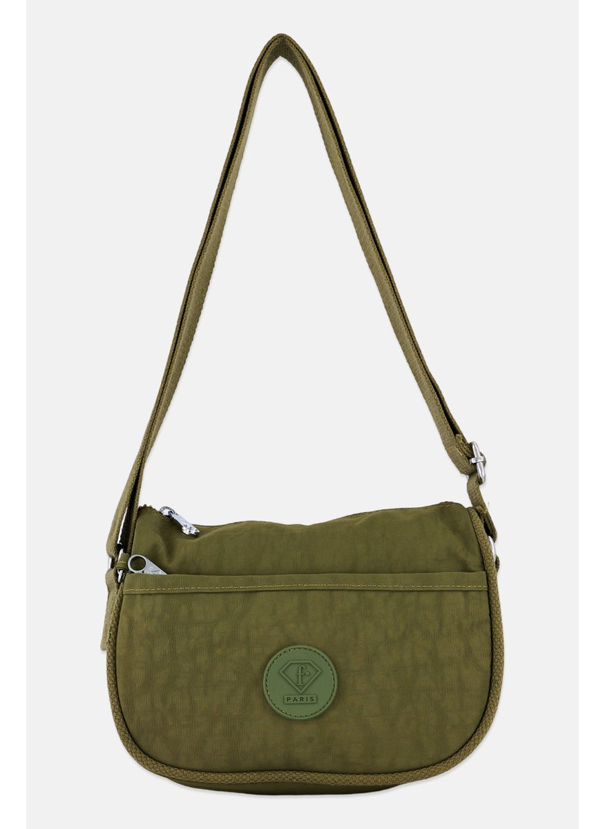 I Love Fashion Women Brand Logo Shoulder Bag 23 L x 17 H x 9 W cm, Olive  - Image 1
