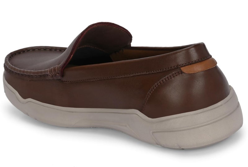 egoss Aspeerio Moonwalk Premium Genuine Leather Loafer Casual Shoes for Men (Brown-7)-MOONWALK-2 - Image 3