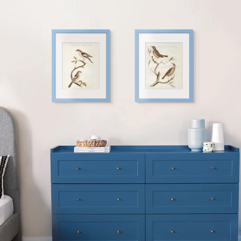 أبس سيمبلز upsimples 11x14 عرض إطار الصورة الصور 8x10 مع حصيرة أو 11x14 بدون حائط معلق إطار صورة أزرق 1 حزمة - Image 2