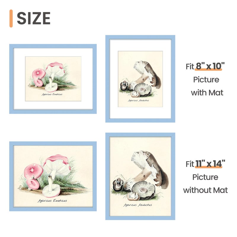 أبس سيمبلز upsimples 11x14 عرض إطار الصورة الصور 8x10 مع حصيرة أو 11x14 بدون حائط معلق إطار صورة أزرق 1 حزمة - Image 3